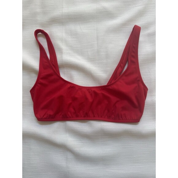 Lafayette 148 New York Bralette Bikini Swim Top In Flame Red Sz XSmall New - Picture 2 of 5